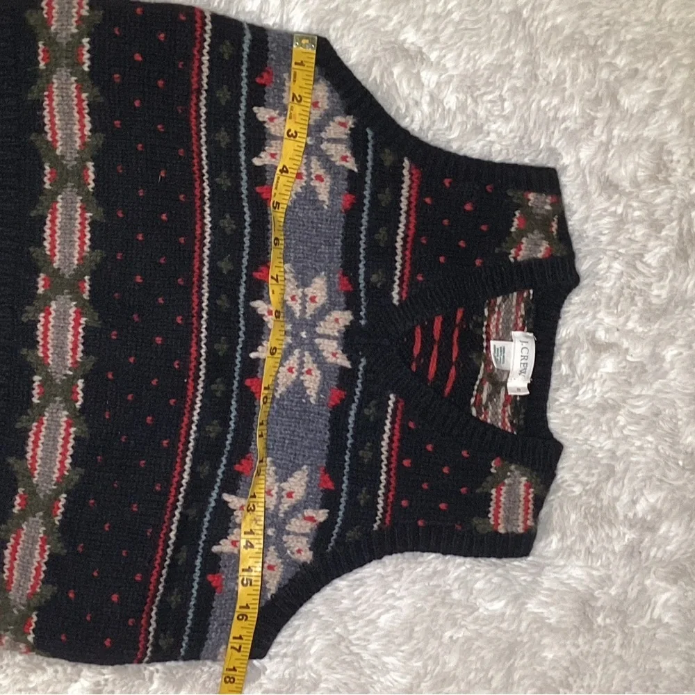J.crew vintage wool knit jacquard vest size small